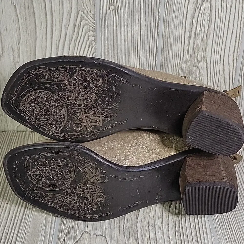 OTBT Prairie Peep Toe Ankle Bootie Taupe Shimmer Womens Size 6 NEW